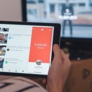 Person watching youtube on a tablet Person watching youtube on a tablet