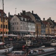 Denmark - boats and people by the river