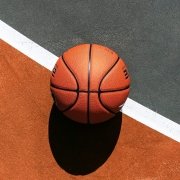 Basketball ball on a white line Basketball ball on a white line