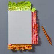 Note pad with colorful post its GlobalCom PR Network